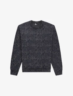 THE KOOPLES Graphic-print Ribbed-trim Cotton Sweatshirt
